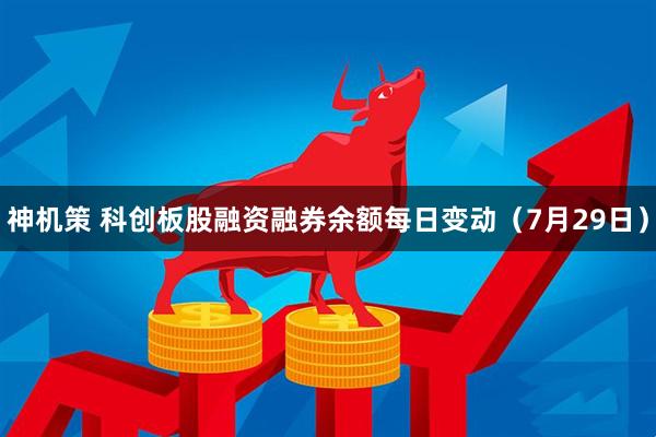 神机策 科创板股融资融券余额每日变动（7月29日）